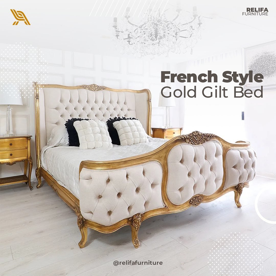 French Style Gold Gilt Bed French Style Gold Gilt Bed