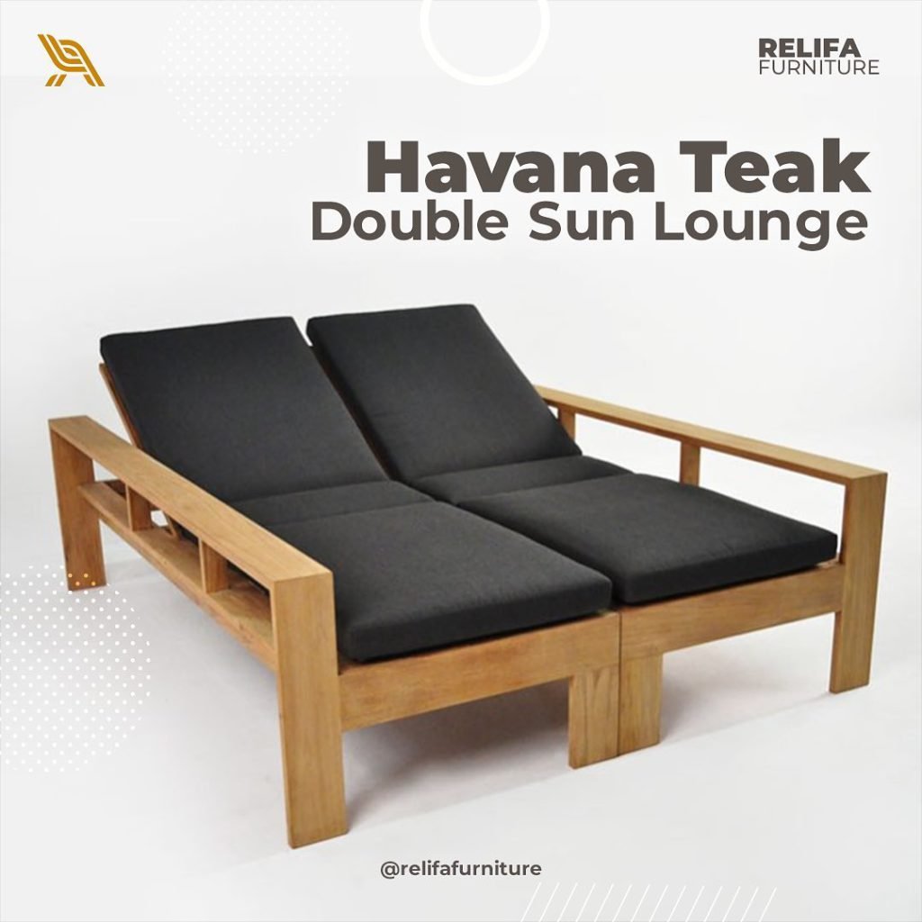 Havana Teak Double Sun Lounge