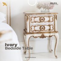 Ivory Bedside Table - Reflifa Furniture