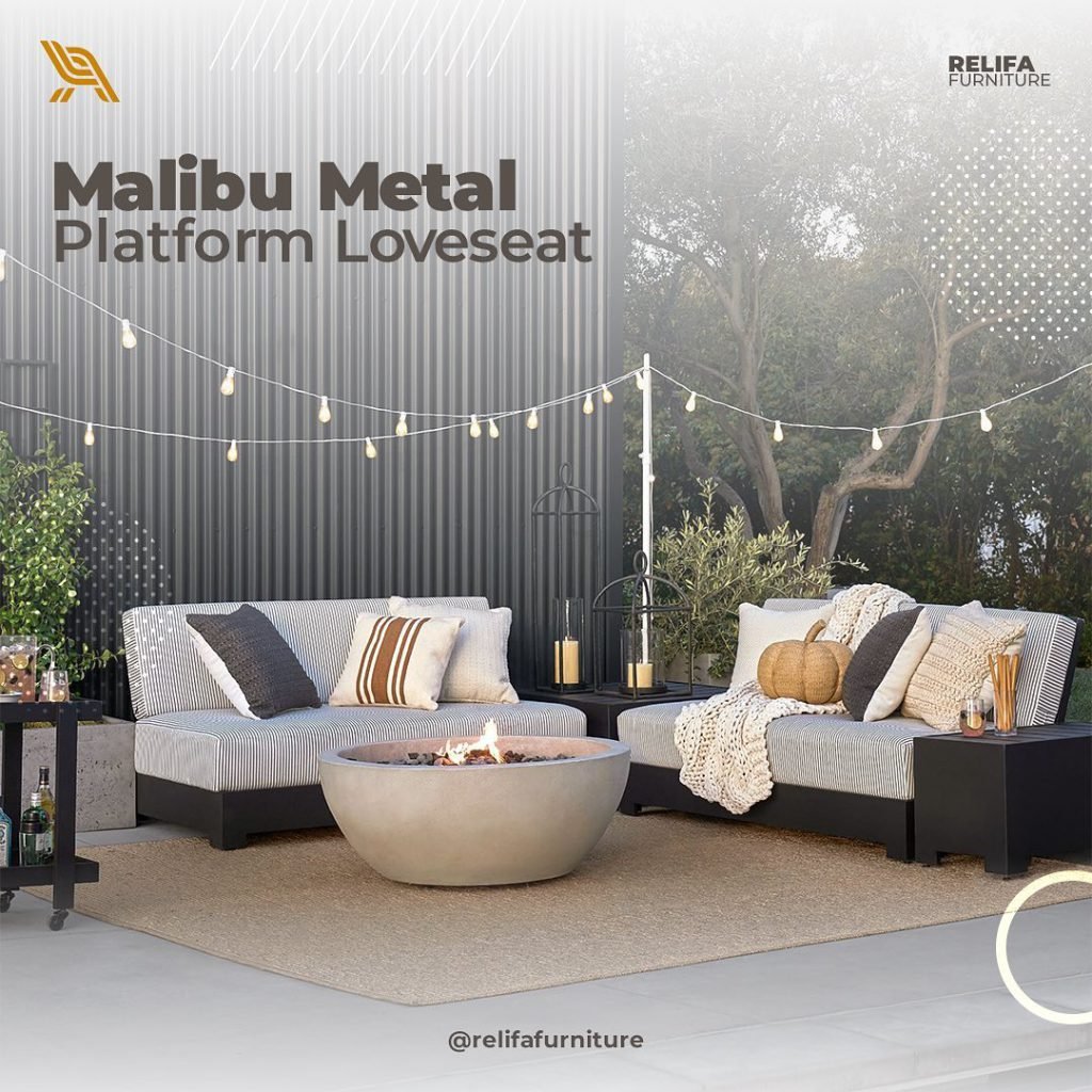 Malibu Metal Platform Loveseat