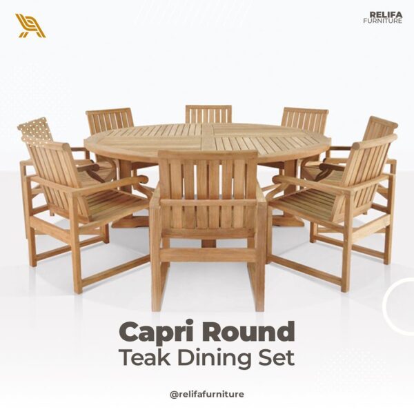 Capri Round Teak Dining Set