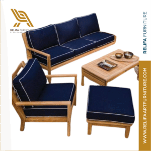 Deep Seating Teak 3-Seater Sofa - Indonesian Outdoor Luxury