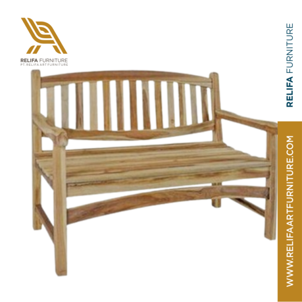 Wilfred Teak Outdoor Garden Bench – Natural Finish PT Relifa Art Furniture Teak Outdoor Furniture Indonesia