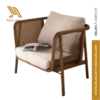 Minimalist Rattan Guest Chair – Callo Solid Wood Armchair with Natural Flaw PT Relifa Art Furniture Teak Outdoor Furniture Indonesia