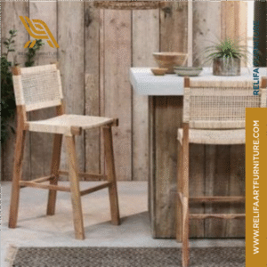 Rattan Barstool with Backrest – Perfect for Cafes and Bars