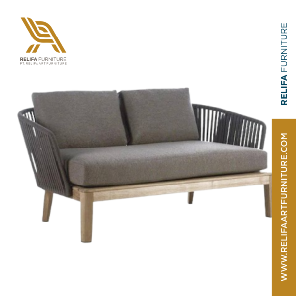 Minimalist Modern Rattan Outdoor Sofa – Teak Wood Guest Chair PT Relifa Art Furniture Teak Outdoor Furniture Indonesia