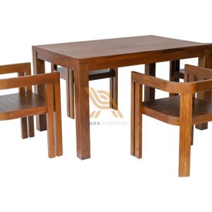 Solid Wood Dining Table and Chair Set – Minimalist Luxury Design for Home Decoration PT Relifa Art Furniture Teak Outdoor Furniture Indonesia