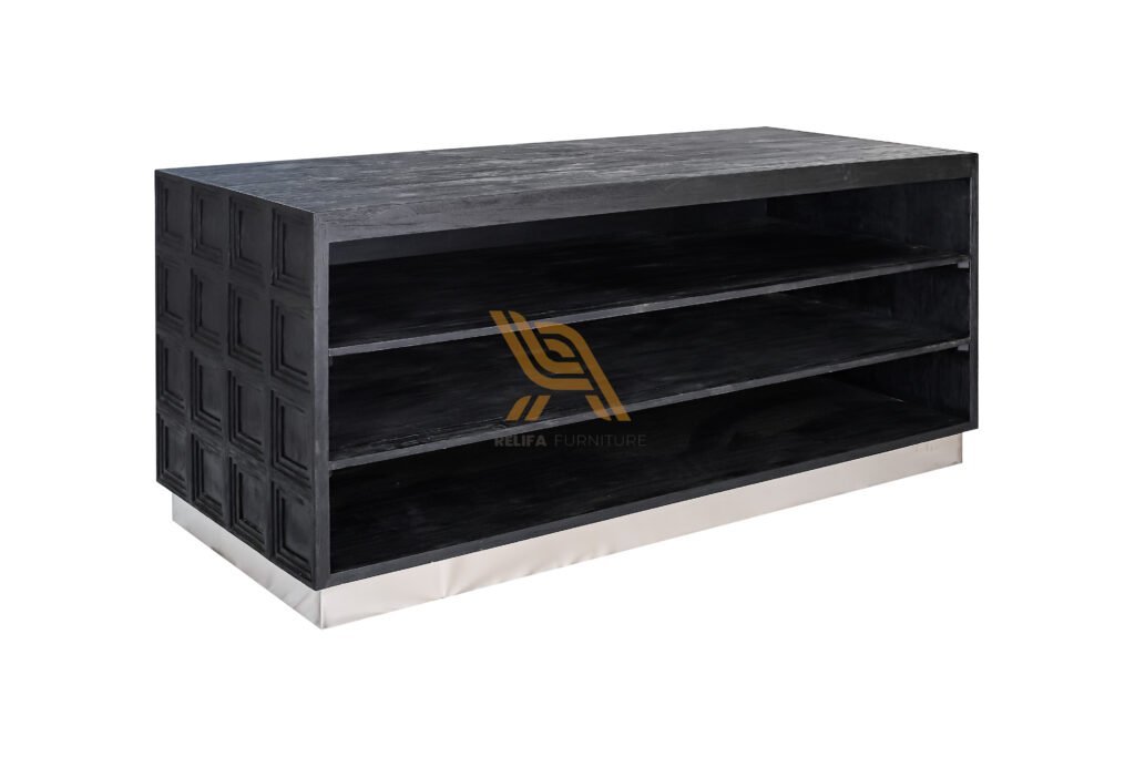 Modern Black Wooden Consol PT Relifa Art Furniture Teak Outdoor Furniture Indonesia
