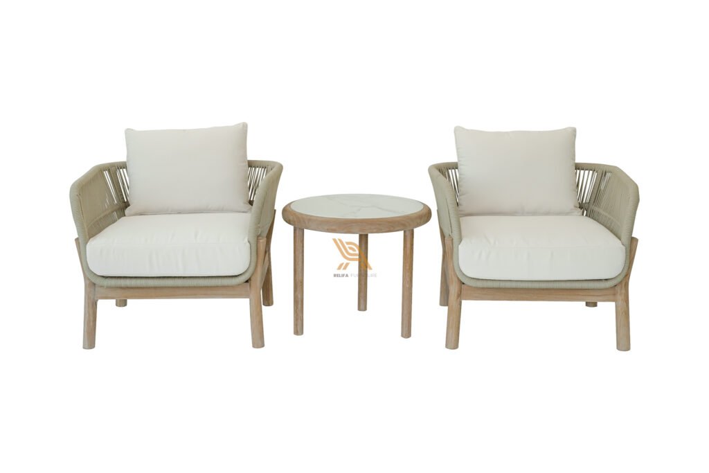 3-Piece Roped Teak Patio O PT Relifa Art Furniture Teak Outdoor Furniture Indonesia
