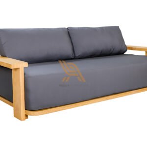 Minimalist Outdoor Two-Seater Sofa with Teak Wooden Frame