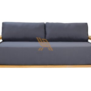 Minimalist Outdoor Two-Seater Sofa with Teak Wooden Frame PT Relifa Art Furniture Teak Outdoor Furniture Indonesia